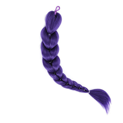 65 cm Purple Braided Ponytail Hairpiece with Elastic Band for Cosplay Party