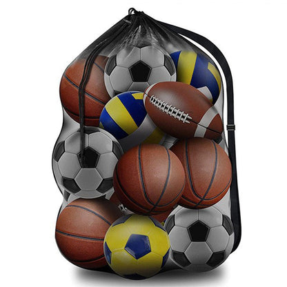 Extra Large Mesh Sports Ball Bag â€?Heavy Duty with Adjustable Strap