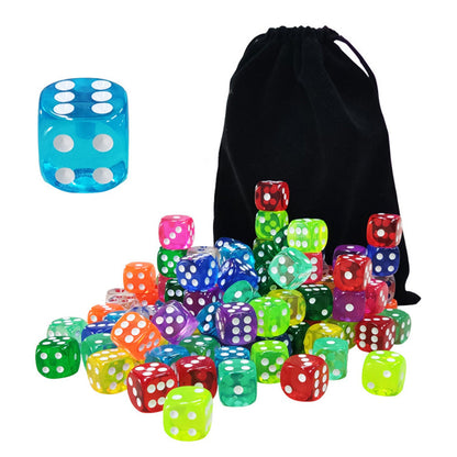 100PCS 14mm 6-Sided Colored Dice Set Bulk Game Dices for Board Games
