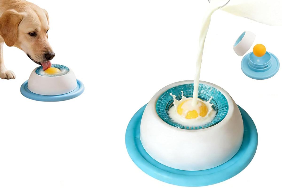 Dog Licking Bowl Slow Feeder Bowls - Blue
