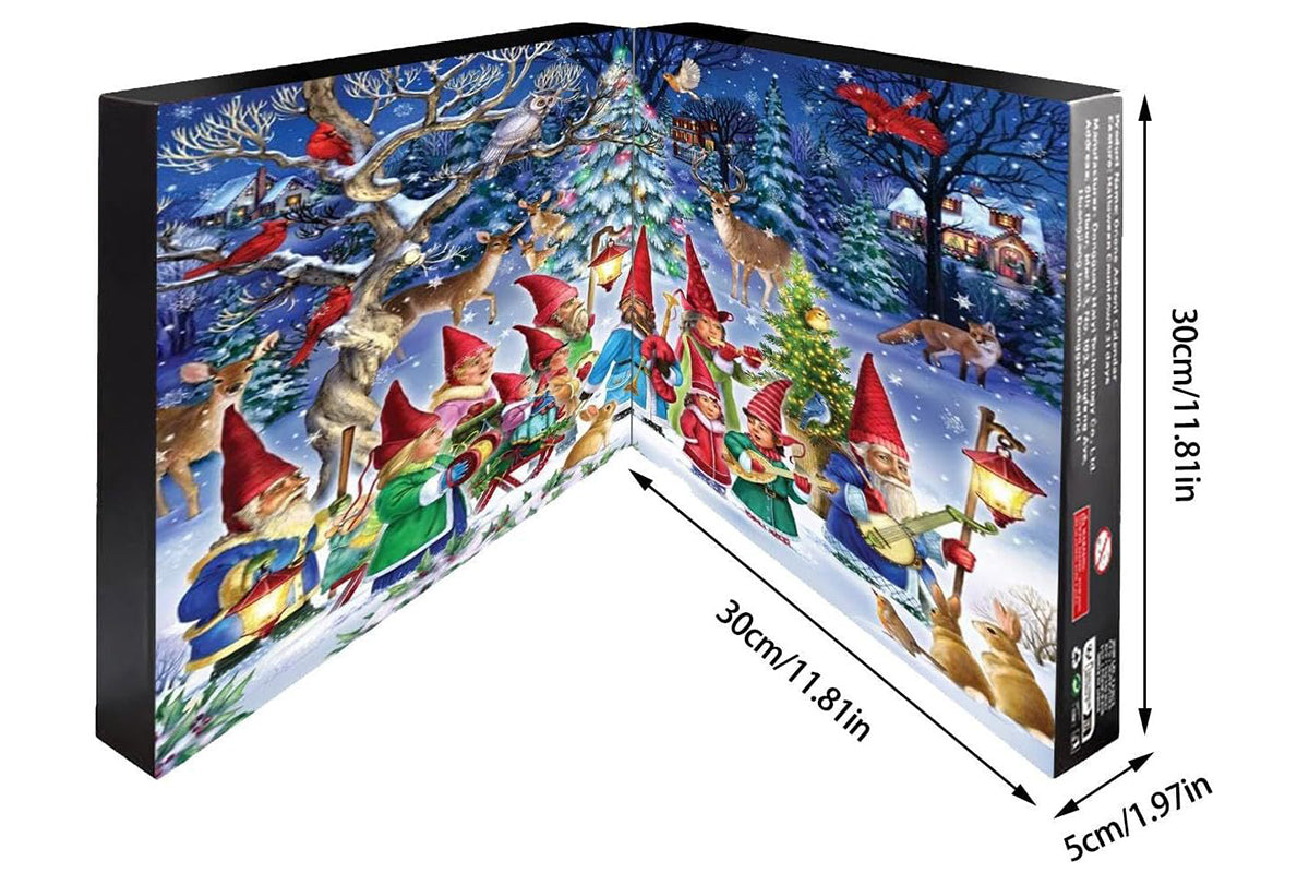 2025 Christmas Gnome Advent Calendar with 24 Collectible Resin Gnome Dolls