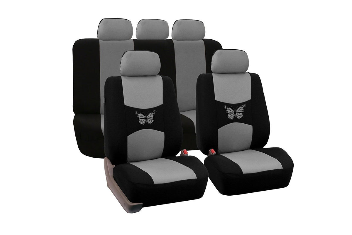 Universal Car Seat Covers Full Set 9 pcs-Gray