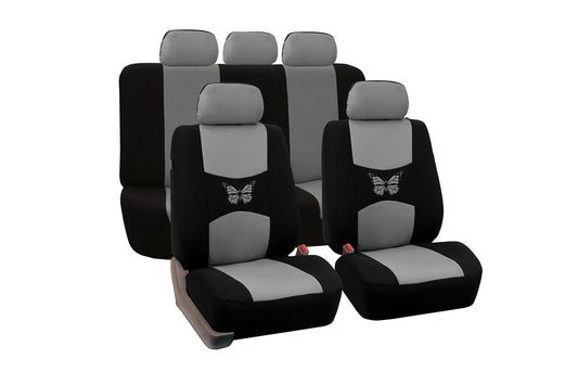 Universal Car Seat Covers Full Set 9 pcs-Gray