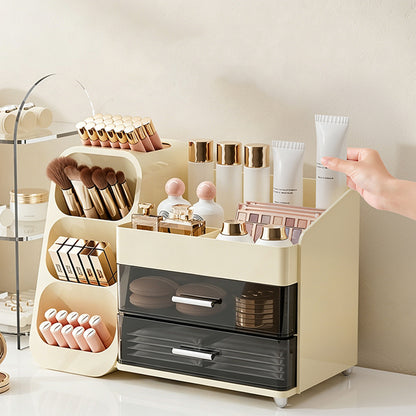 Cosmetic Organizer for Skincare Storage for Dresser Table Top-Beige
