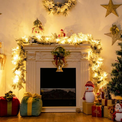 Christmas Rattan Garland LED Light Up Garland for Indoor Outdoor Garden Gate Home Decorations-Gold
