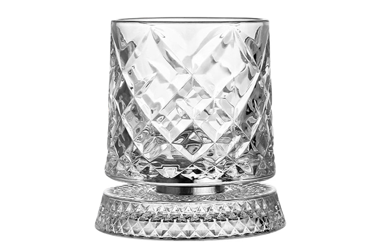 270ML Rotating Transparent Whiskey Glass - Gemstone Style