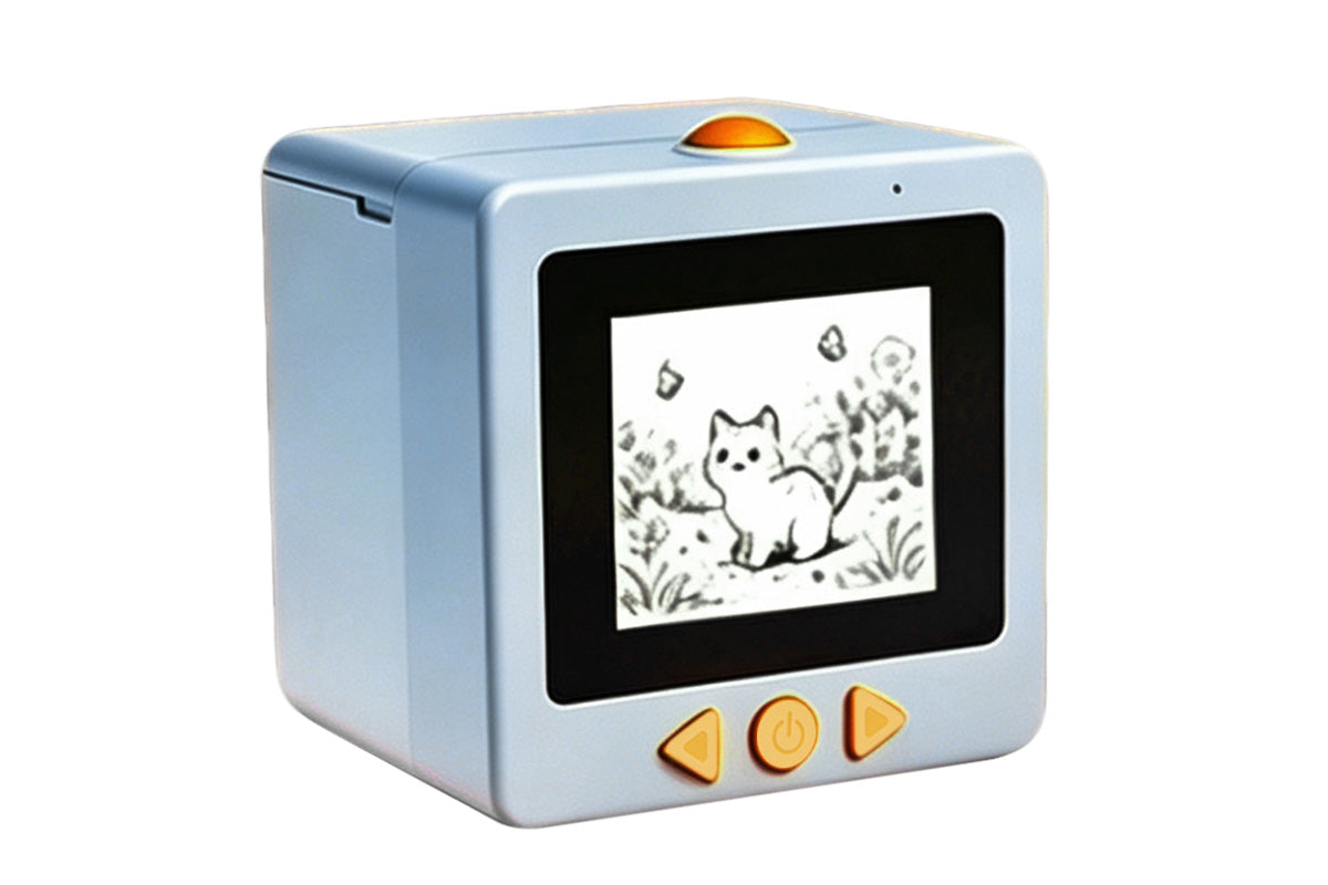 AI Voice Thermal Mini Inkless Sticker Printer with 24in Screen - Blue