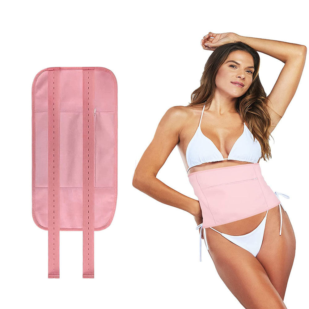 Castor Oil Pack Kit Compress Reusable Wrap Belt for Inflammation Toxin Remover Pink