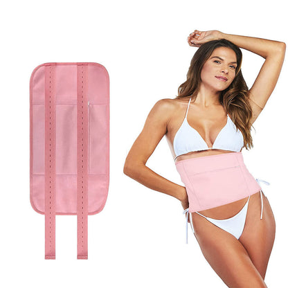 Castor Oil Pack Kit Compress Reusable Wrap Belt for Inflammation Toxin Remover Pink