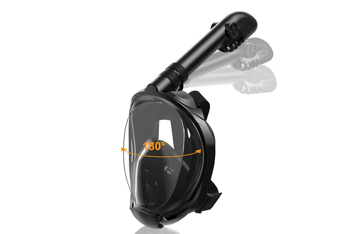 Snorkeling Goggles Foot Flippers and Snorkel Scuba Diving Set-Black