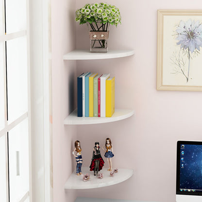 Floating Corner Shelf Set for Wall Storage-White
