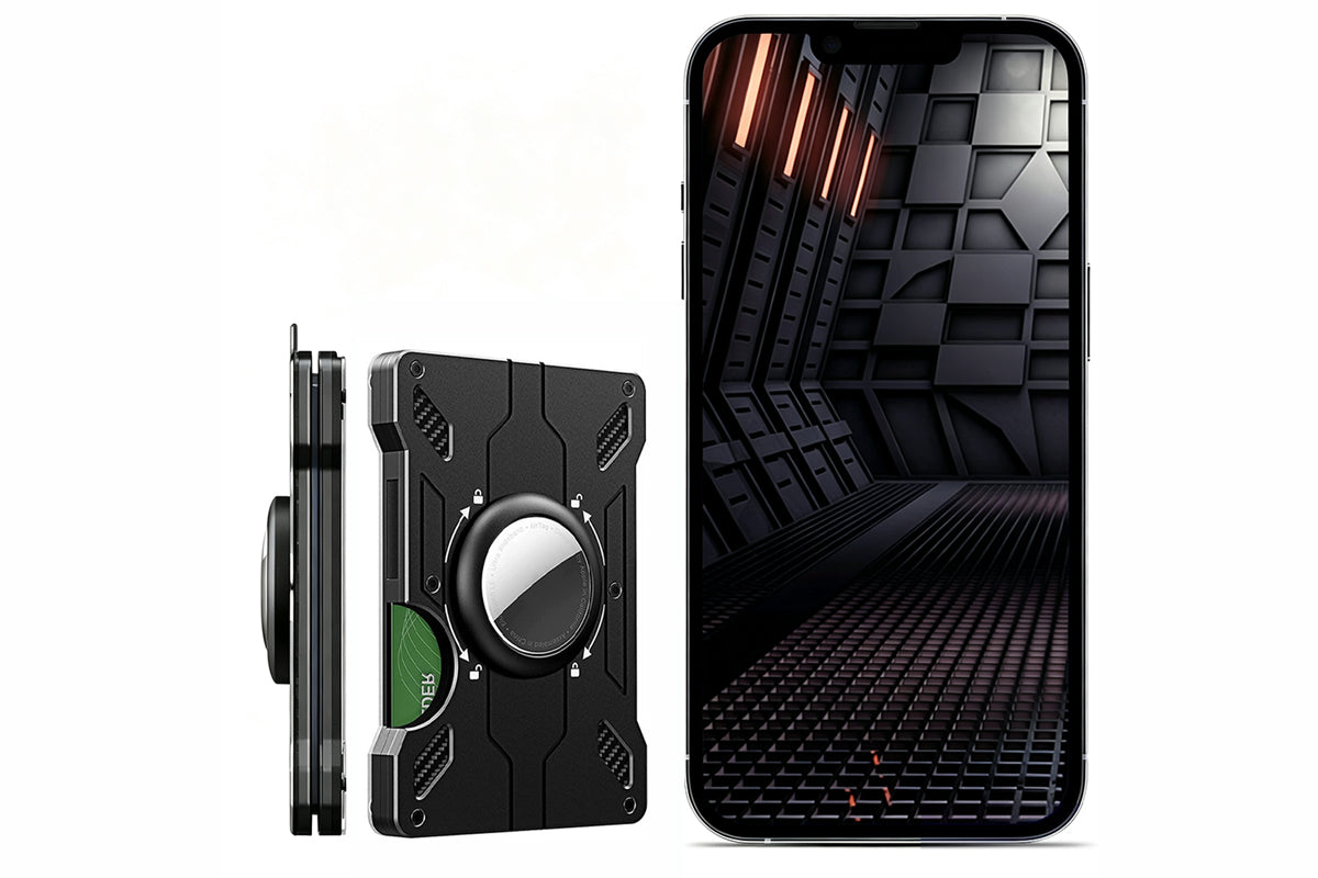 Aluminum Wallet for AirTag with Clear ID Card Holder