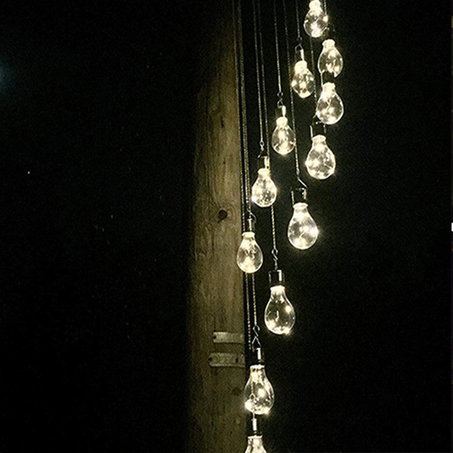 6pcs Outdoor Solar Powered LED Light Bulb Garden Yard Hanging Lamp -Transparent