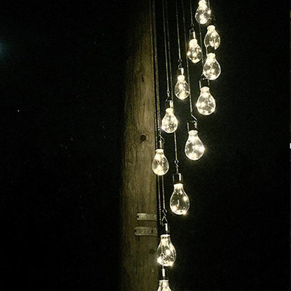 6pcs Outdoor Solar Powered LED Light Bulb Garden Yard Hanging Lamp -Transparent