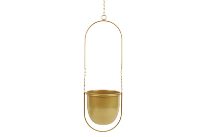 Swing Hanging Planter Planter Pots for Outdoor Plants with Drainage Hole-Gold