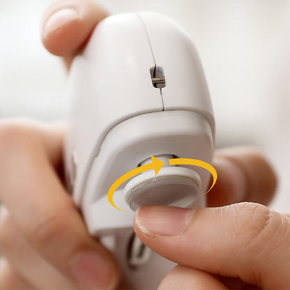 2-in-1 Electric Nail Clipper and Nail Polisher Portable Grooming Tool White