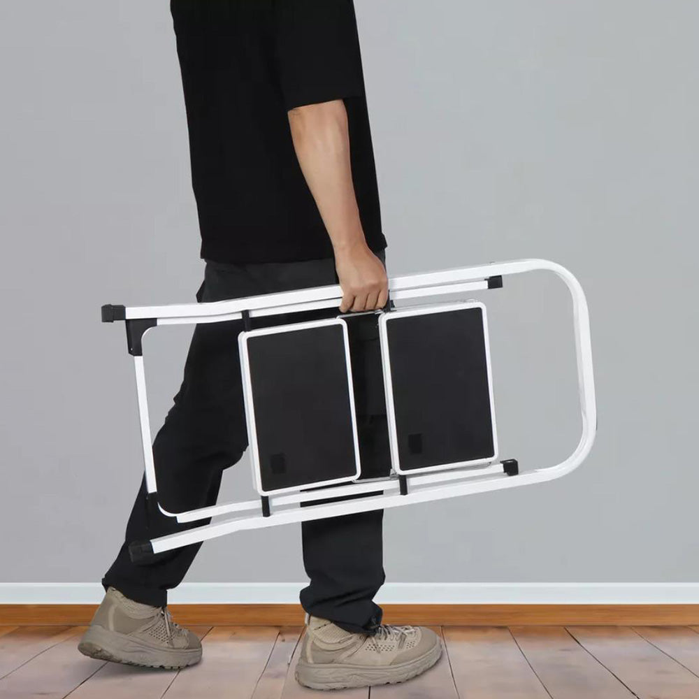 2-Step Ladder Folding Step Stool with Wide Anti-Slip Pedal and Convenient Handgrip