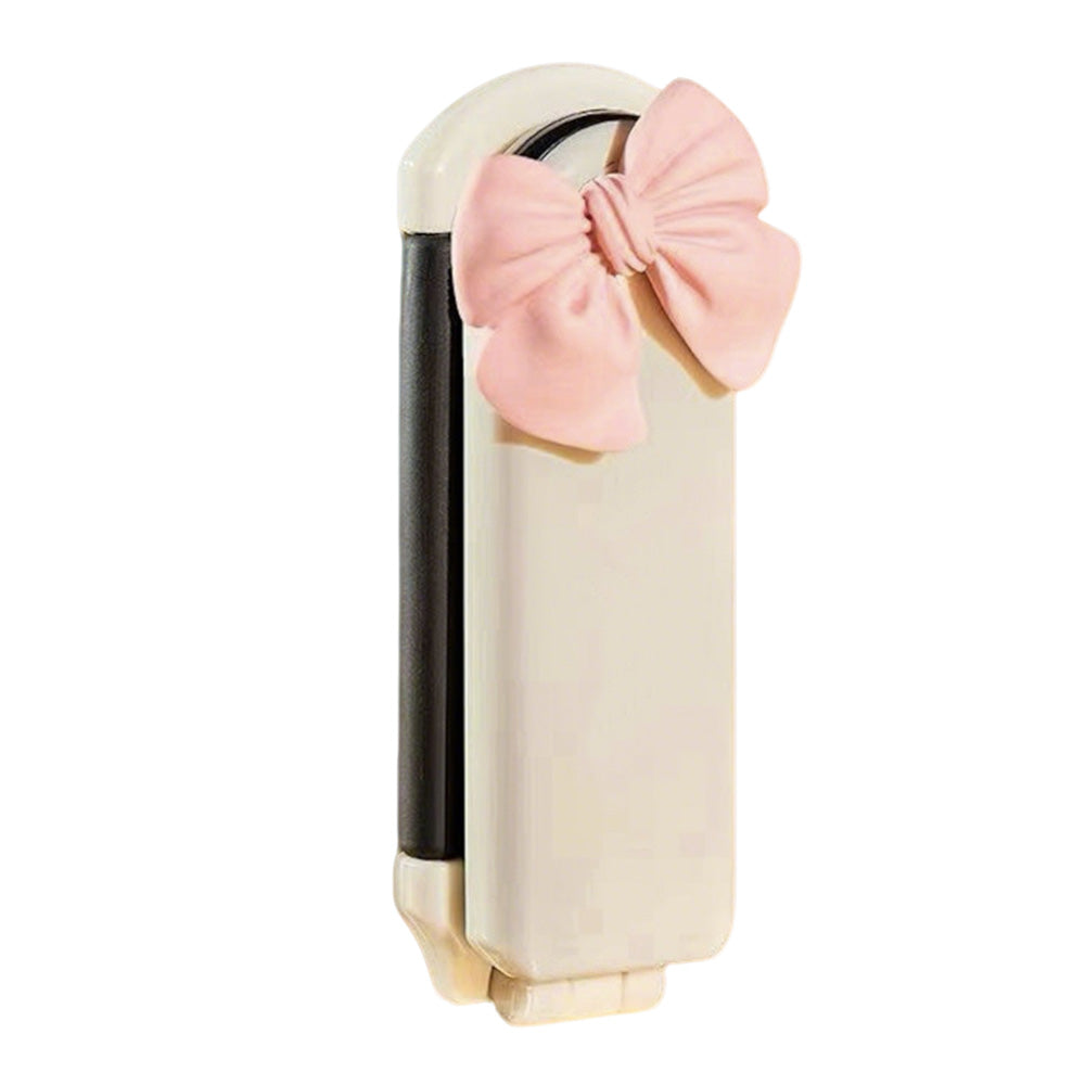 2Pcs Folding Hair Brush with Detachable Makeup Mirror Portable for Travel-Beige
