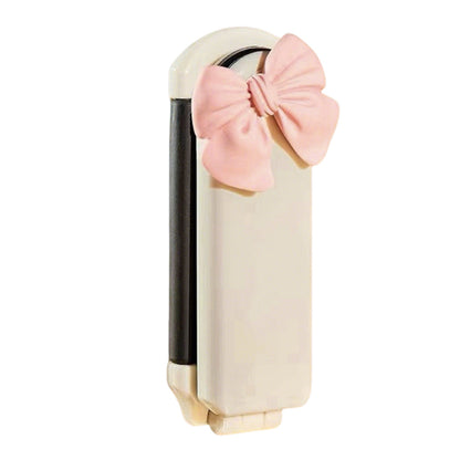 2Pcs Folding Hair Brush with Detachable Makeup Mirror Portable for Travel-Beige