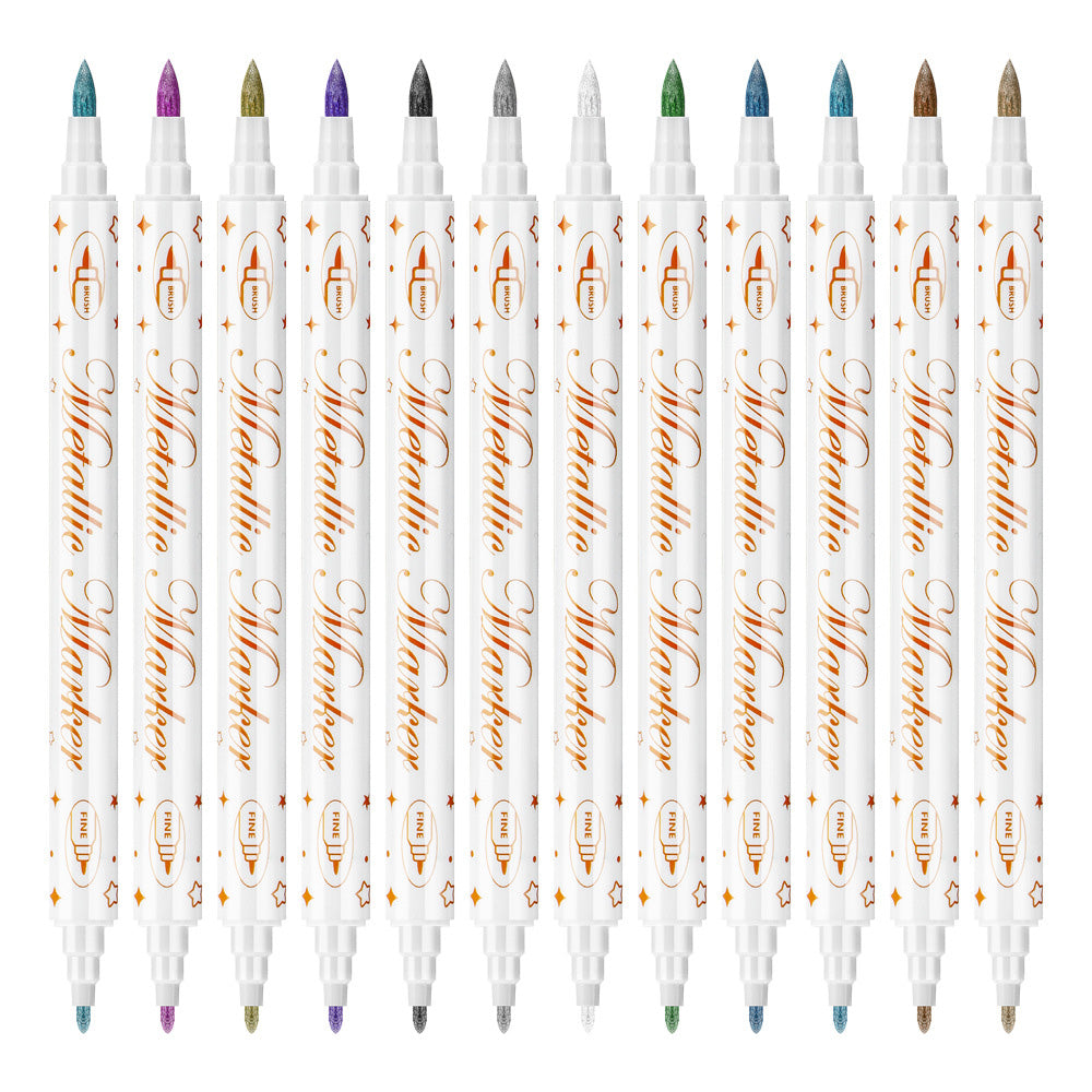 12 Colors DIY Nail Art Pens Set Dual Heads Nail Polish Pens Acrylic Paint Markers For Nail Art