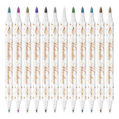 12 Colors DIY Nail Art Pens Set Dual Heads Nail Polish Pens Acrylic Paint Markers For Nail Art