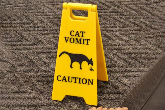 2Pcs Cat Vomit Sign Dogs Vomit Sign Cat Warning Sign Decoration Mini Fun Pet Signs Decor-Cat