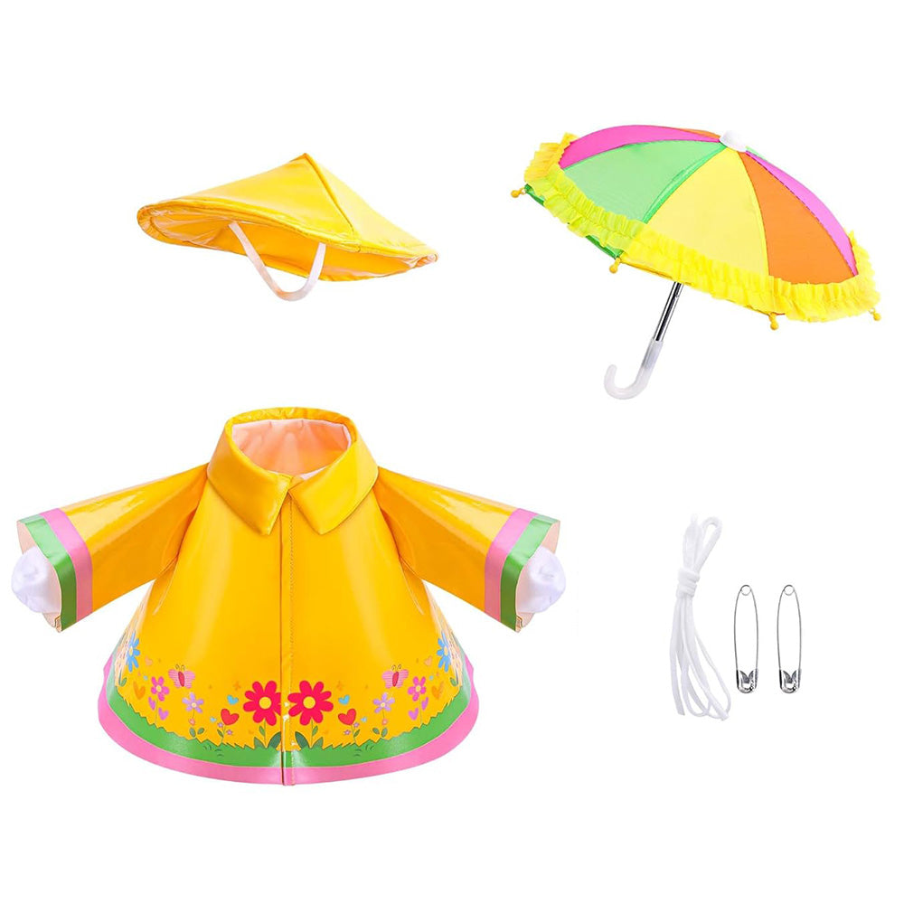 58 cm Raincoat Set for Garden Goose Statue with Rain Hat and Umbrella
