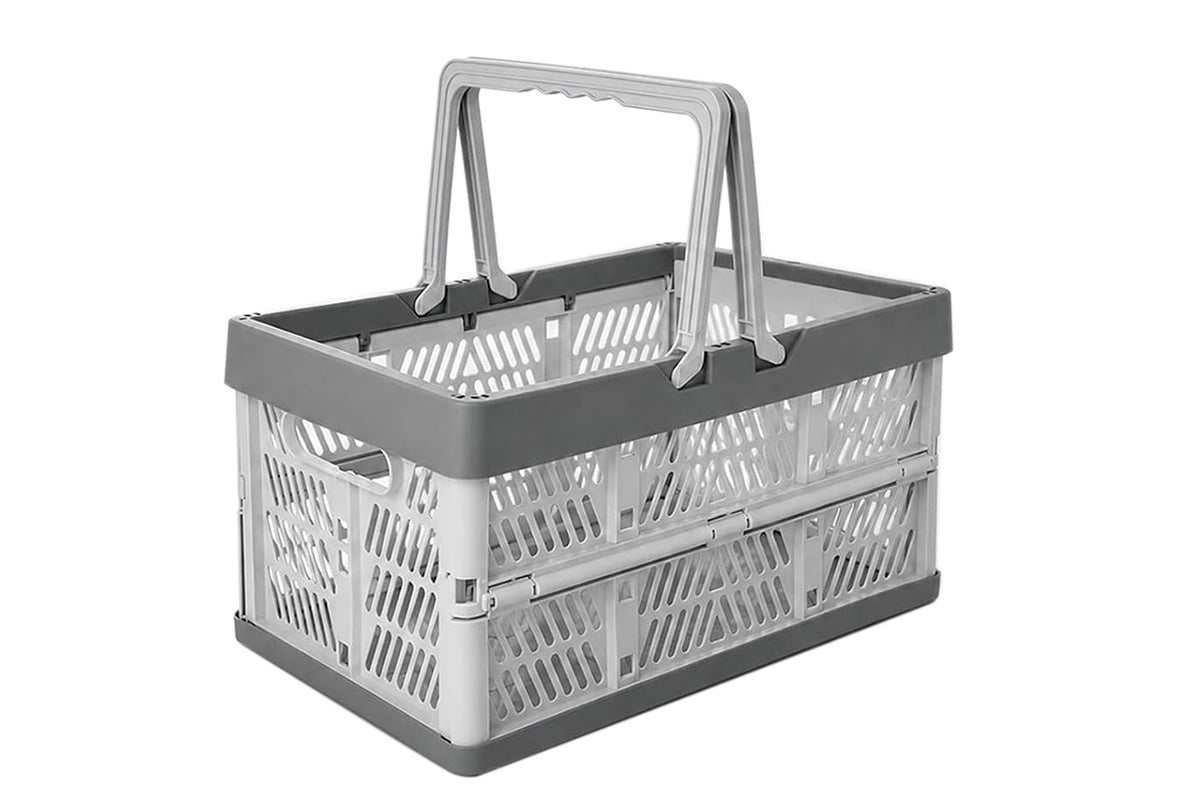 Portable Foldable Storage Basket-Grey