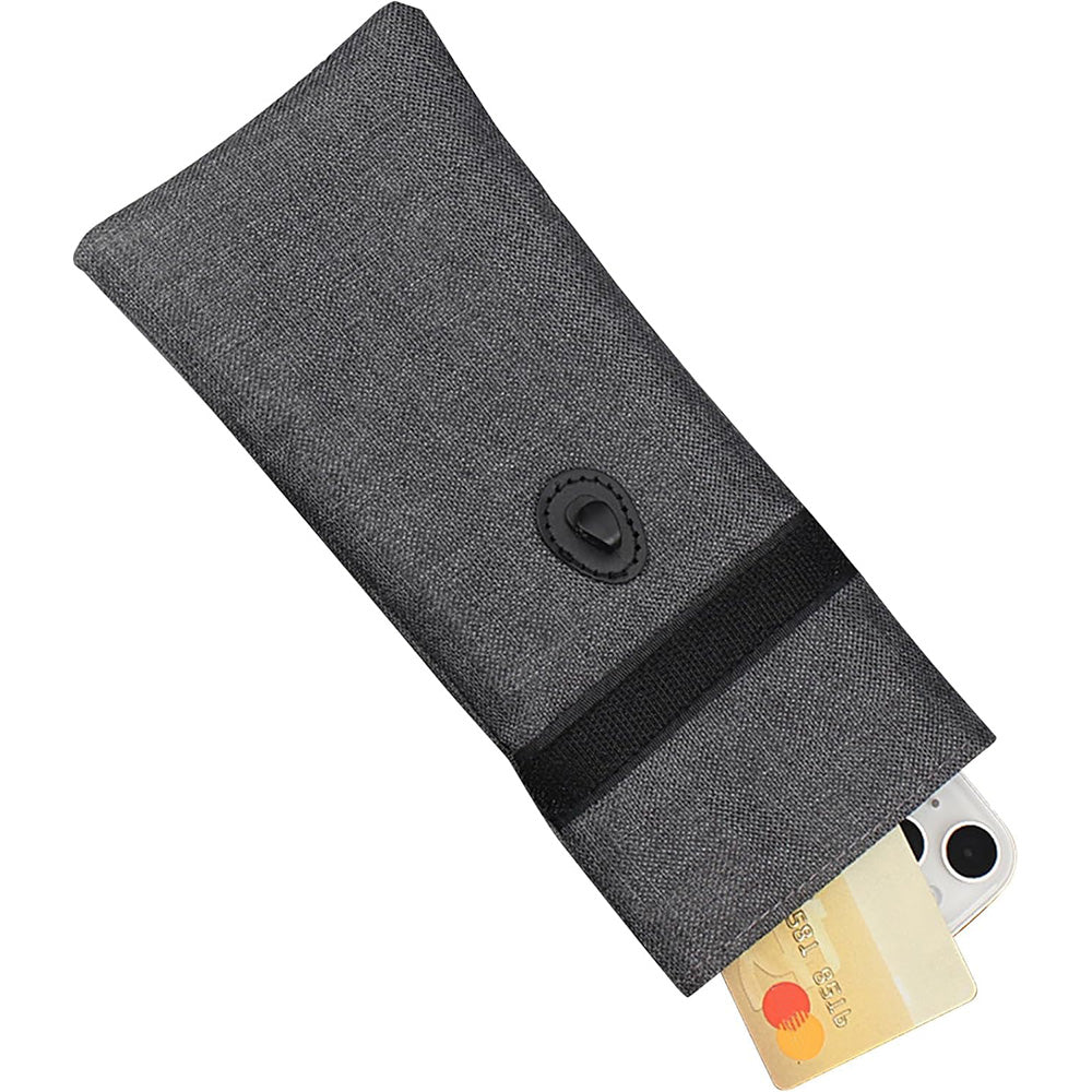 Faraday Phone Pouch RFID Signal Blocking Key Pouch Wallet Case For Privacy Protection-Grey