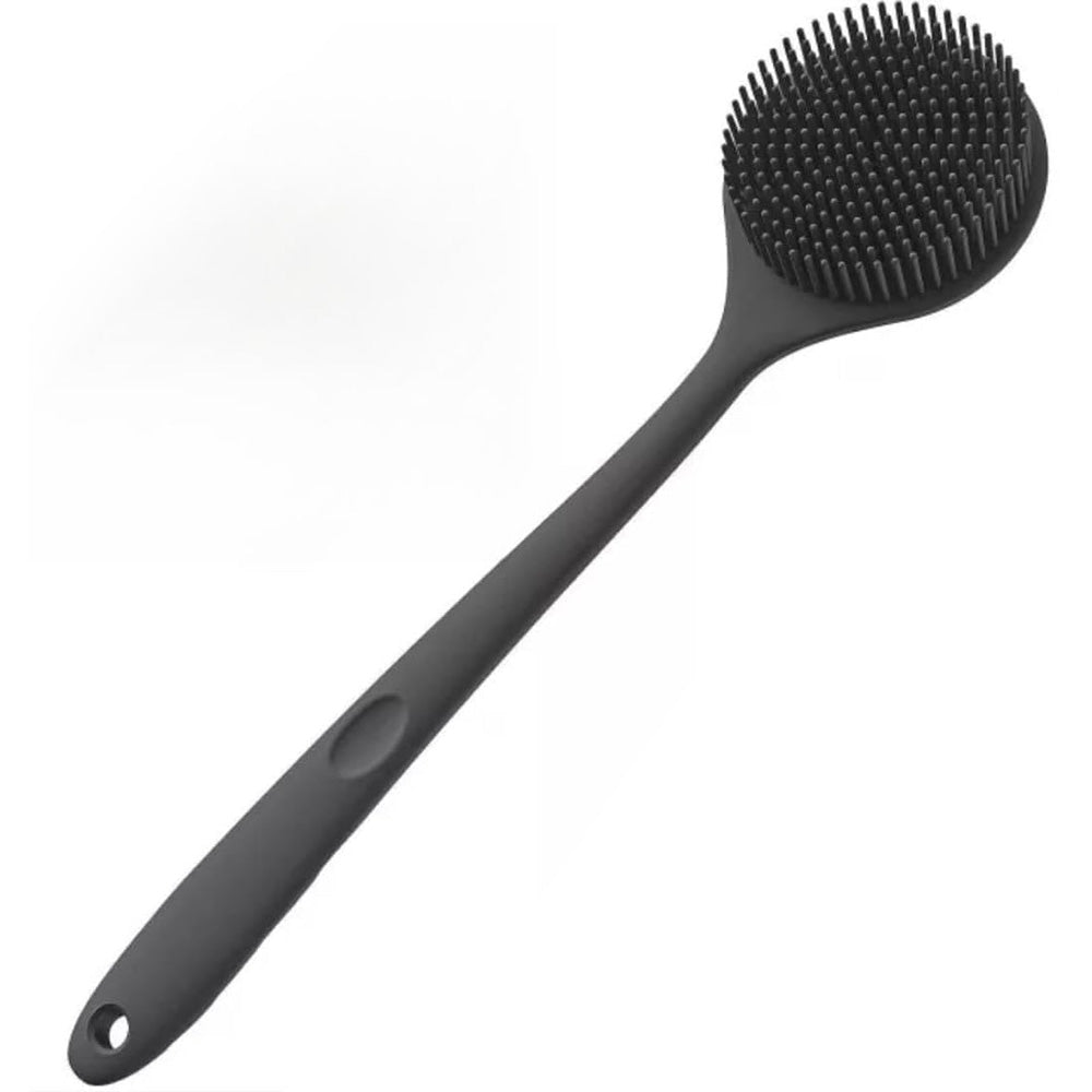 3 Piece Shower Brush Set Silicone Body Scrubber Bath Brush with Long Handle for Back