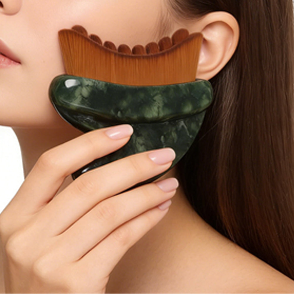 Lymphatic Face Brush Dual-Ended Dry Brush for Sculpt and Relax