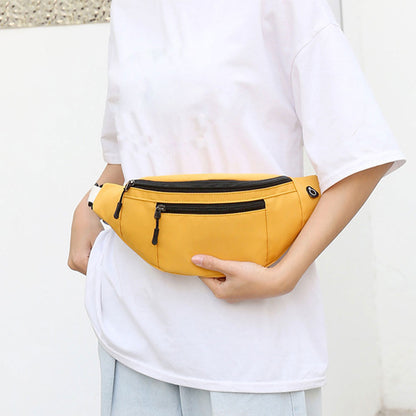 Unisex Waist Fanny Pack Multi-Pockets Running Bum Bag Yellow