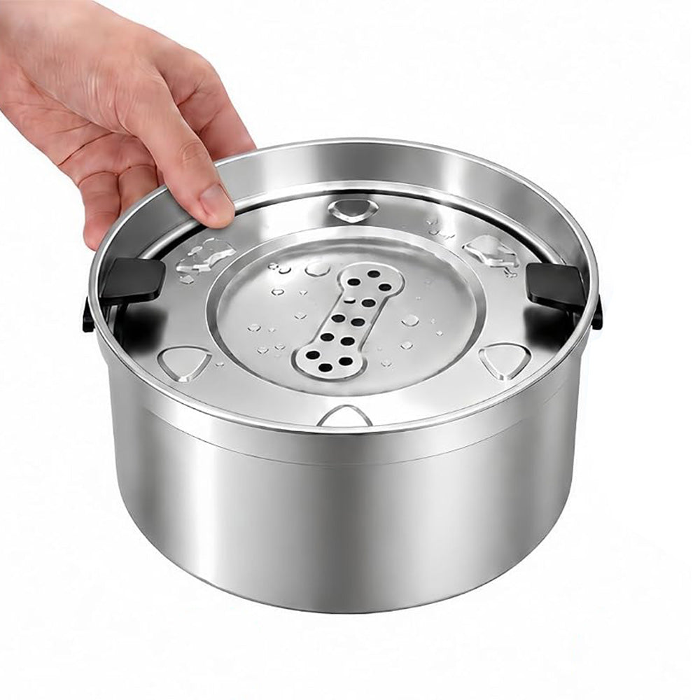 304 Stainless Steel Floating Pet Water and Food Bowl with Removable Plate