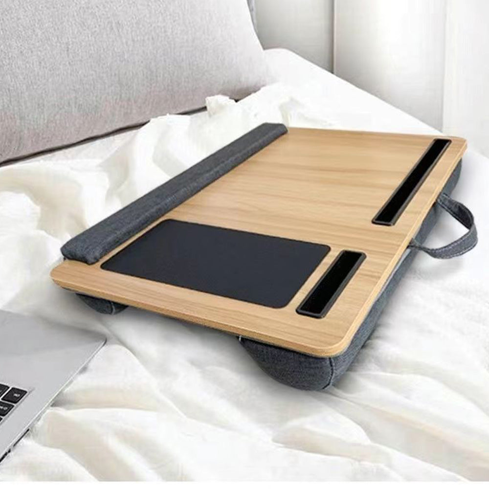 Laptop Desk with Built in Mouse Pad Wrist Pad Laptop Stand with Tablet/Phone Holder Brown