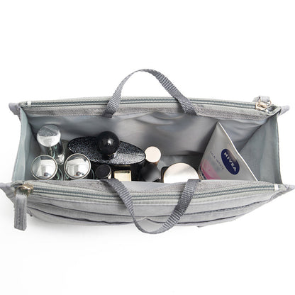 Multi-Pocket Handbag Insert Liner Tote Travel Makeup Purse Pouch Organiser Grey