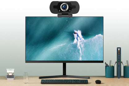 1080P HD Webcam with Microphone Privacy Cover USB Webcam for Zoom Skype Teams
