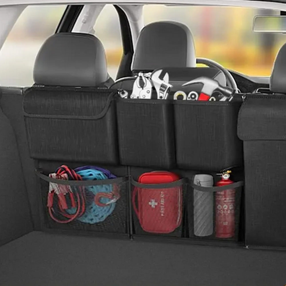Large Capacity Car Trunk Organizer with Zippers ââ‚?Backseat Storage Black