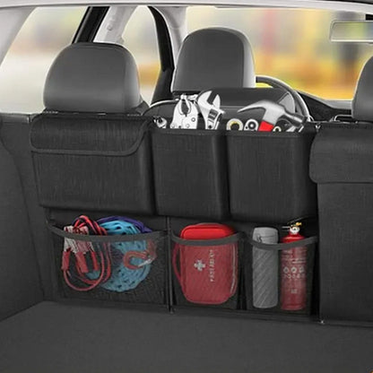 Large Capacity Car Trunk Organizer with Zippers ââ‚?Backseat Storage Black