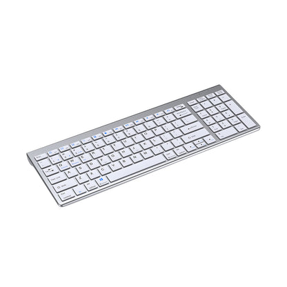 2.4G Ultra-Thin Rechargeable Keyboard Sleek Bluetooth Wireless Keyboard Compatible with Multi-Device Black