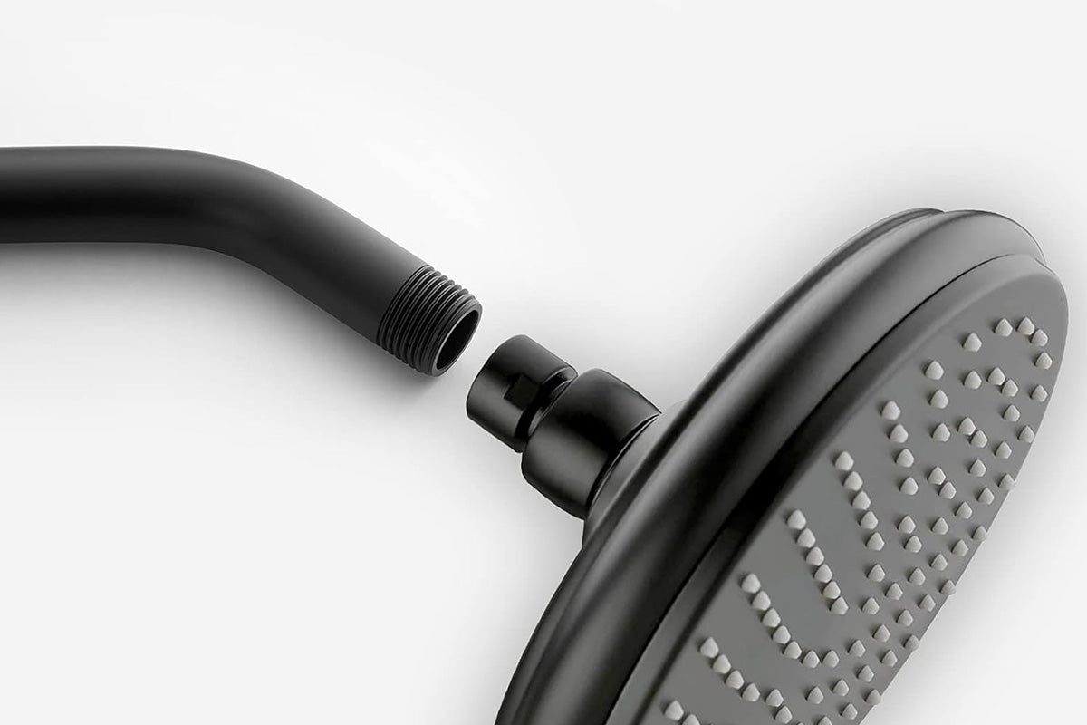 Matte Black Shower Arm 15cm Wall Mount Replacement Angle Shower Head Arm Shower Pipe