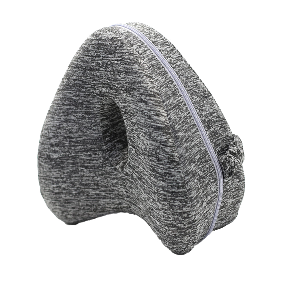 Leg Knee Pillow Memory Foam Knee Support Cushion with Washable Cover for Side Sleeper-Grey