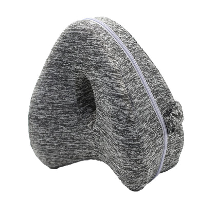 Leg Knee Pillow Memory Foam Knee Support Cushion with Washable Cover for Side Sleeper-Grey