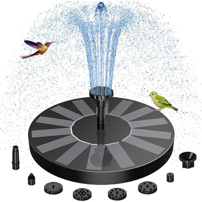 Solar Water Fountain with 6 Nozzles Solar Powered Floating Solar Pond Pump for Bird Bath Pond Pool Fish Tank
