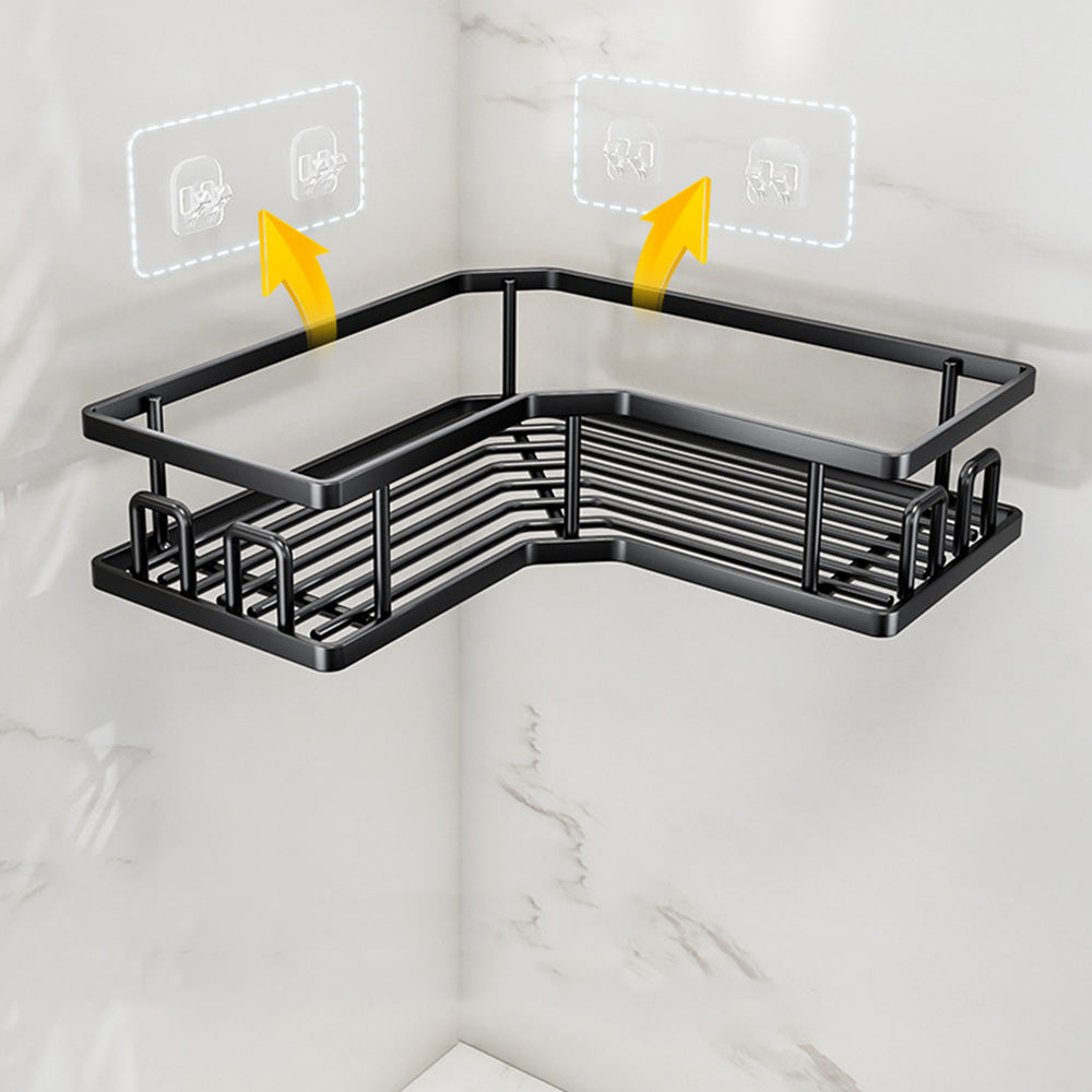 2 Piece Carbon Steel Adhesive Corner Shower Caddy Set