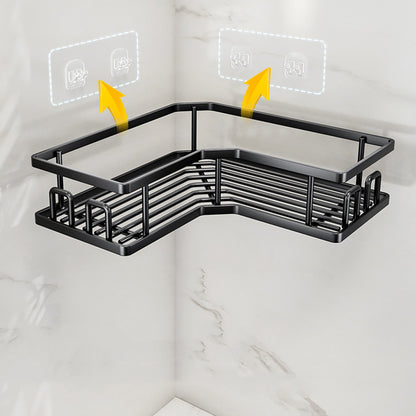 2 Piece Carbon Steel Adhesive Corner Shower Caddy Set