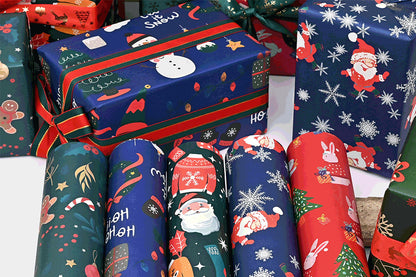 10Pcs Christmas Wrapping Paper Present Wrap Rolls