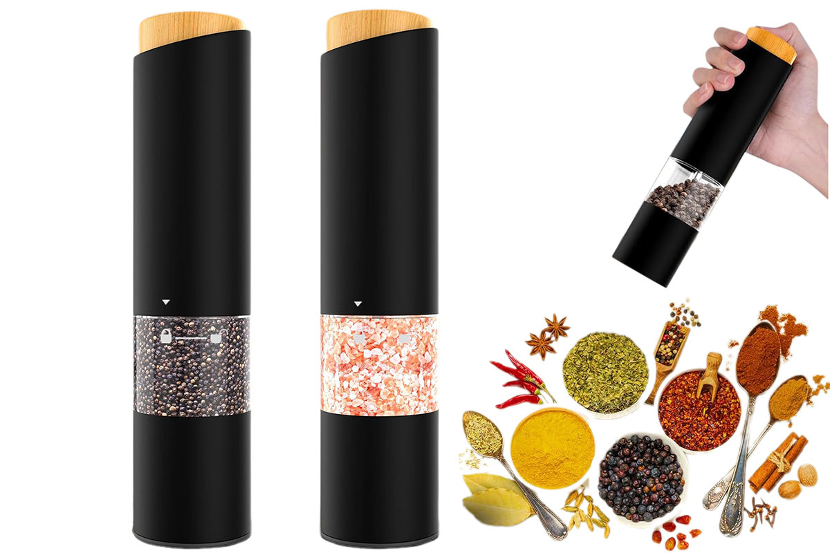2PCS Pepper Grinder LED Light Adjustable Coarseness