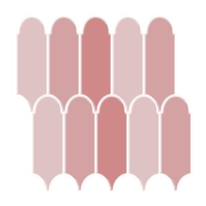 Arch shape Wall Stickers Water Resistant Wallpaper Removable Decal for Kitchen Bathroom -Pink
