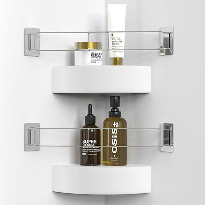 2Pcs Adjustable RV Shower Corner Storage Rack Stainless Steel Rod for Corner Shelves in Camper