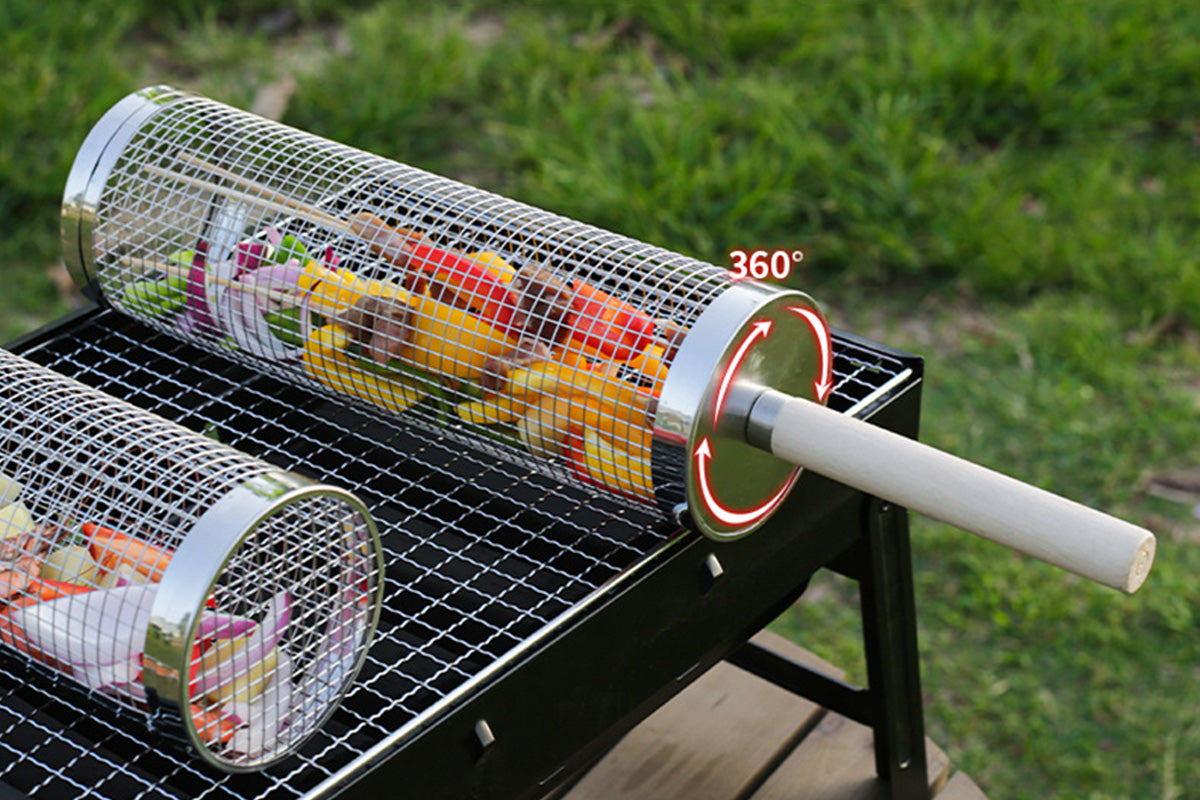 2 Pack BBQ Rolling Grill Baskets